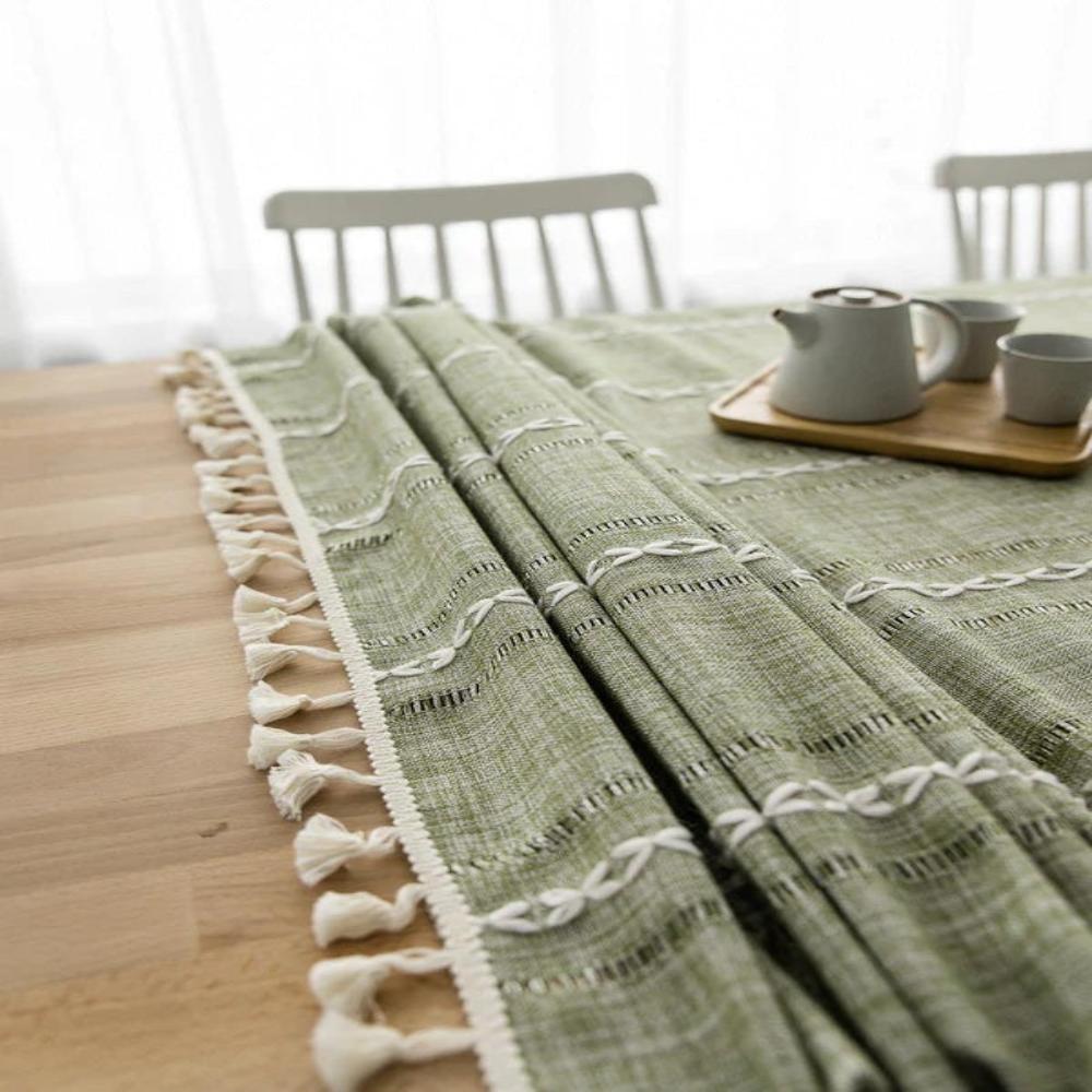 Elegante Baumwoll-Leinen-Tischdecke