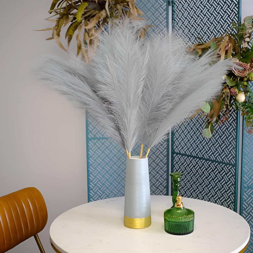 3 Pcs Faux Pampas Grass Stems for Home Decor | Boho Style