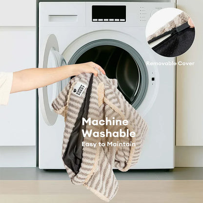 Washable Orthopaedic Dog & Cat Sofa Bed - Fluffy Stripe Design