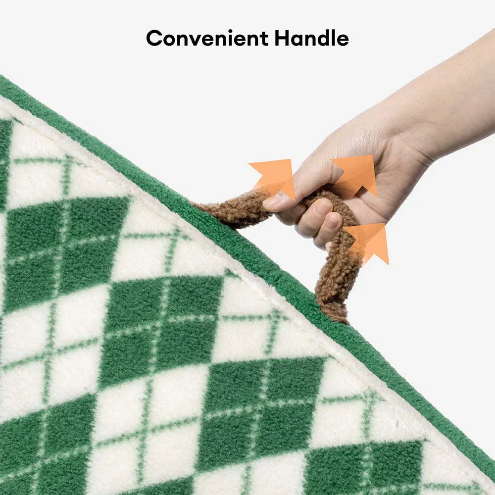 Canapé-lit orthopédique pour chien et chat - Sherpa matelassé en losanges, couleur pin cacao