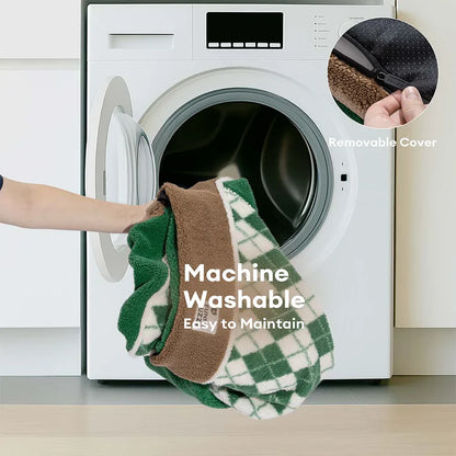 Canapé-lit orthopédique pour chien et chat - Sherpa matelassé en losanges, couleur pin cacao