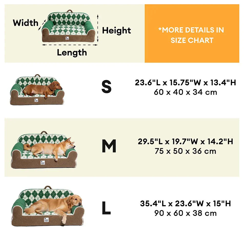 Canapé-lit orthopédique pour chien et chat - Sherpa matelassé en losanges, couleur pin cacao