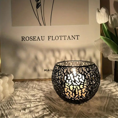 Bougeoir sphérique décoratif lumineux pour une ambiance chaleureuse à la maison et lors de vos fêtes