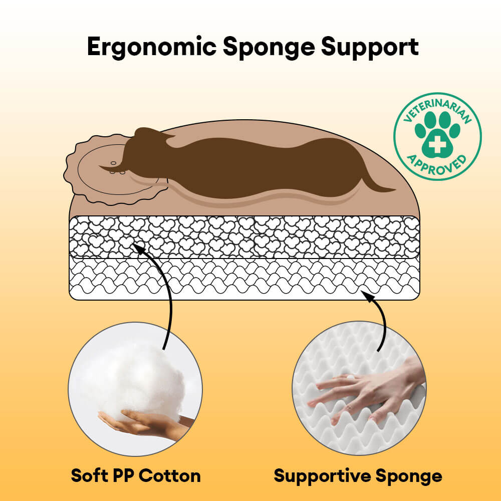 Lit orthopédique moelleux en forme de gâteau, amovible et en peluche, pour chiens et chats