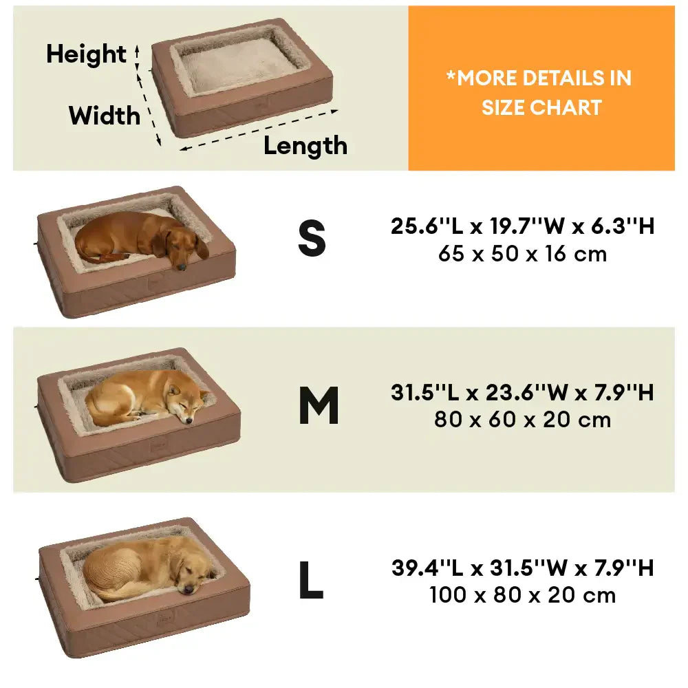 Coussin orthopédique pour chien - Coussin moelleux et en similicuir pour un confort optimal