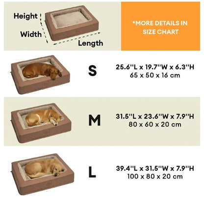 Coussin orthopédique pour chien - Coussin moelleux et en similicuir pour un confort optimal