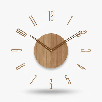 Holz-Wanduhr - Design minimaliste - Lautloses Uhrwerk