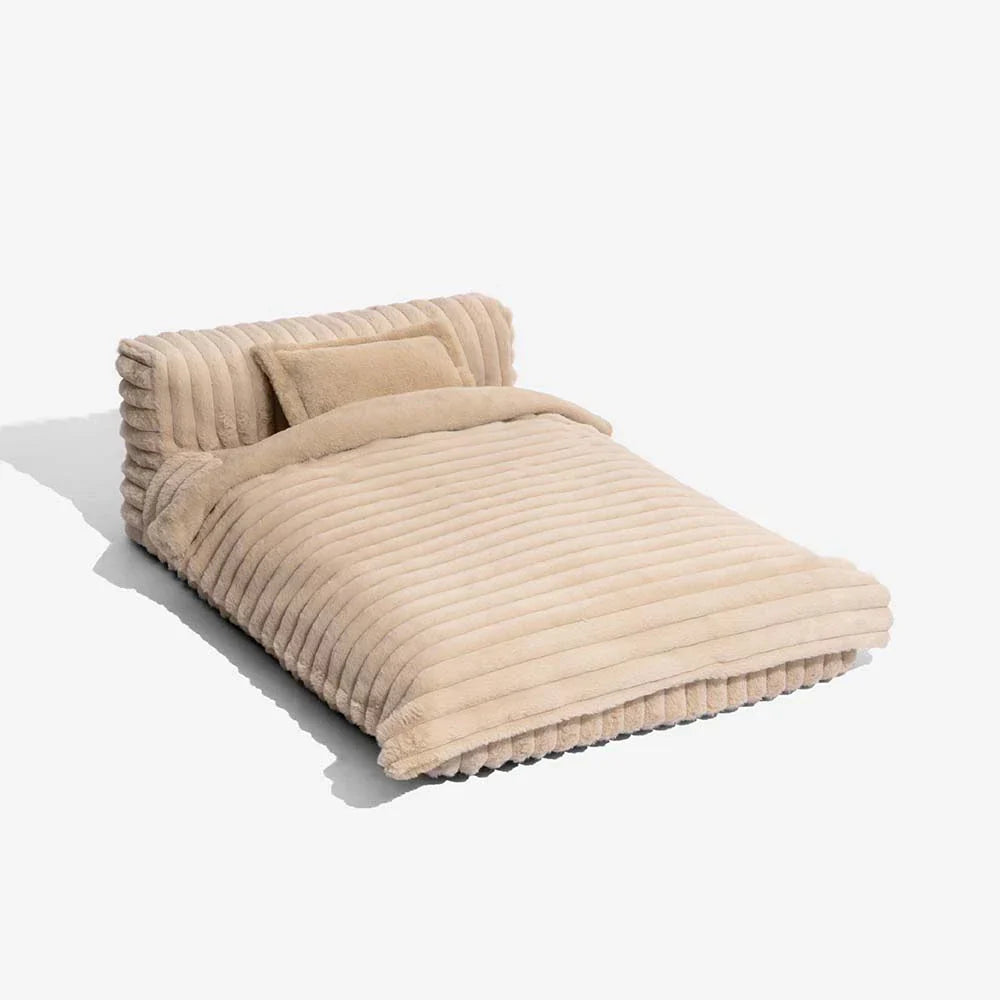 Lit orthopédique mini en peluche avec dossier pour petits chiens