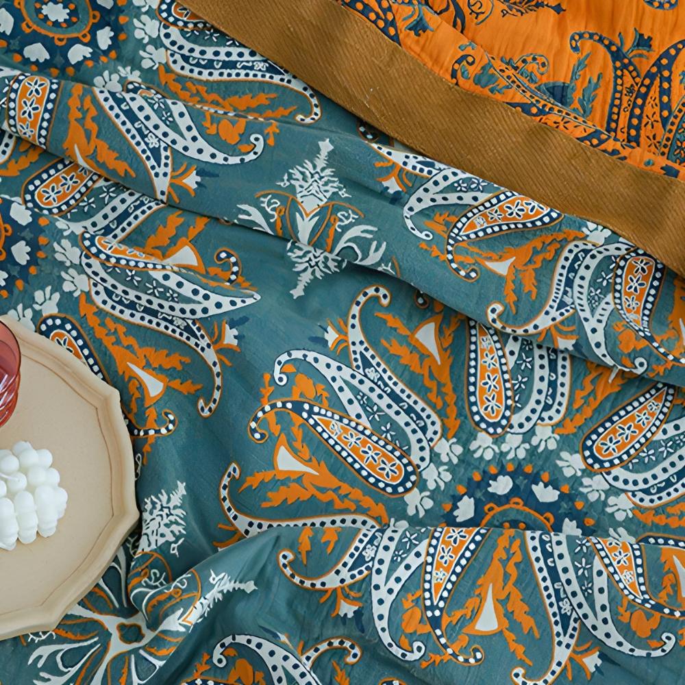 Couette réversible bohème à fleurs - Ensemble de literie doux et léger