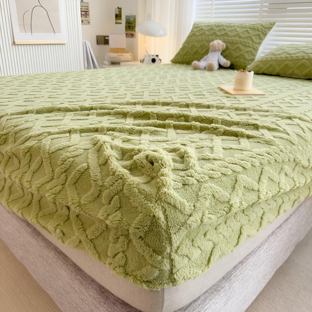 Parure de lit en velours sherpa de luxe - Literie douce, confortable et chaude