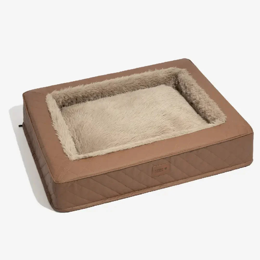 Coussin orthopédique pour chien - Coussin moelleux et en similicuir pour un confort optimal