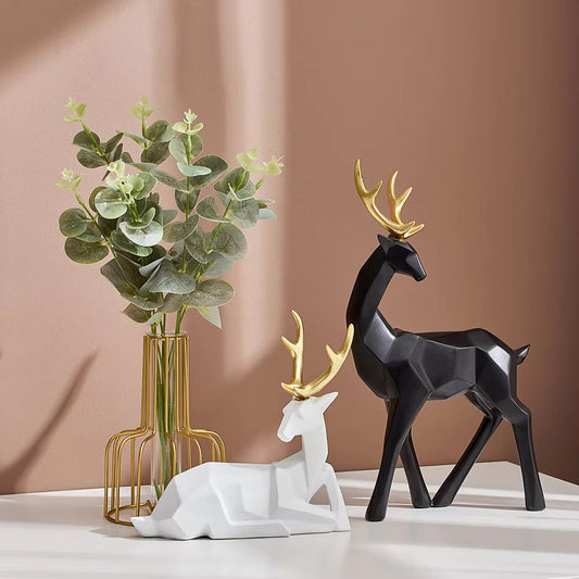 Stylish Geometric Deer Statue - Modern Home Decor Accent Piece