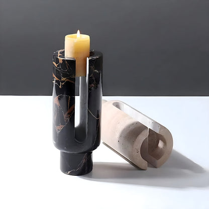 Élégant bougeoir en marbre Eclipse pour la décoration intérieure et les cadeaux