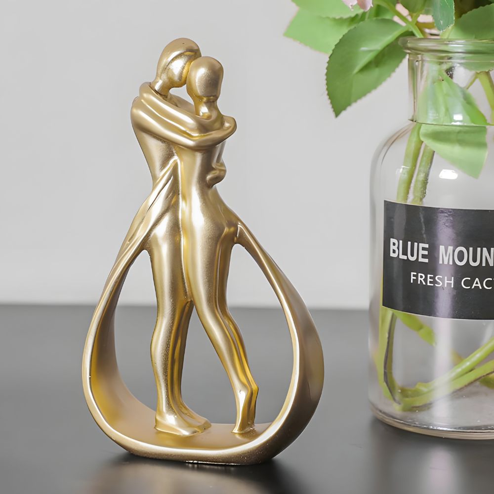 Figurine romantique en résine représentant un couple - Cadeau idéal pour la décoration intérieure