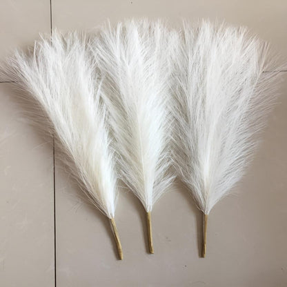 3 Pcs Faux Pampas Grass Stems for Home Decor | Boho Style