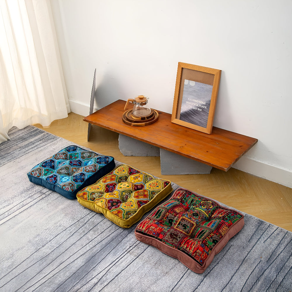 Moroccan Style Tie-Strap Throw Pillow Cushion for Home Decor