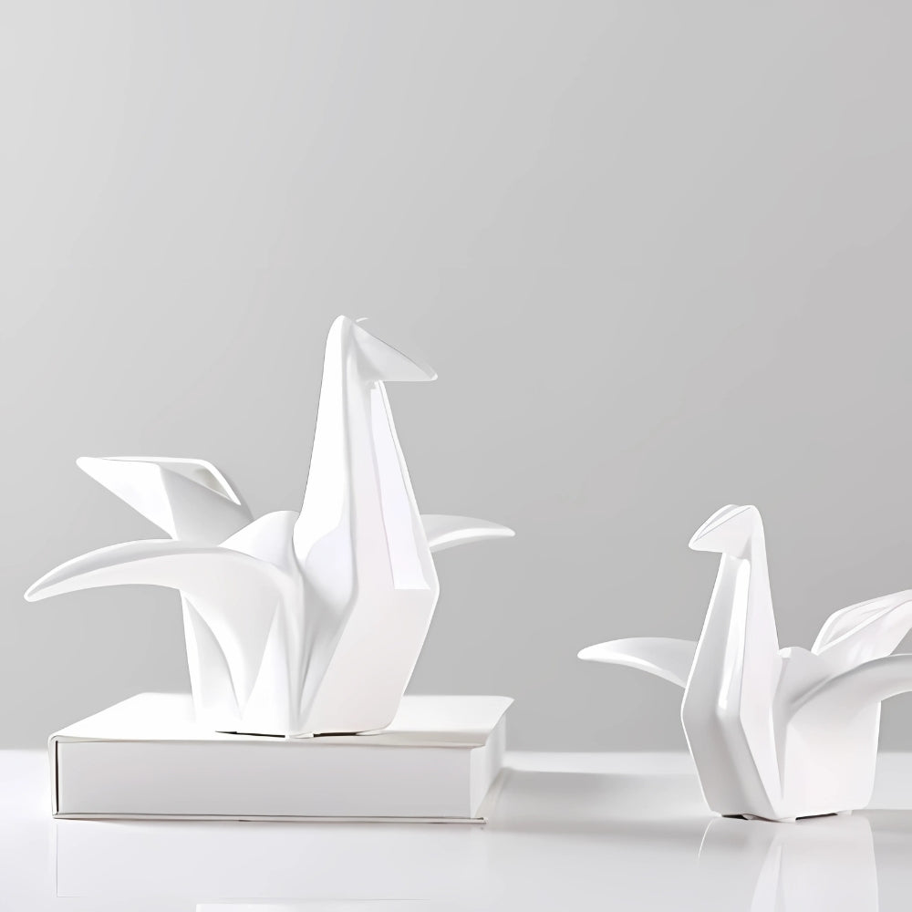 Figurine d'oiseau décorative en céramique origami pour la décoration intérieure
