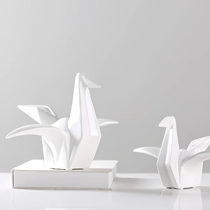 Figurine d'oiseau décorative en céramique origami pour la décoration intérieure