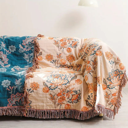 Cozy Boho Rustic Throw Blanket for Home Decor and Warmth