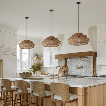 Spiraal Rieten Plafondlamp voor Slaapkamer, Eetkamer et Bar