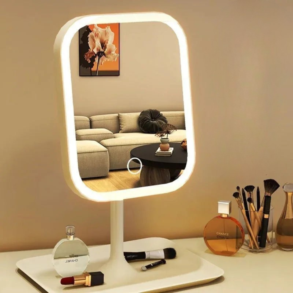 Miroir de maquillage LED avec éclairage – Touch Control, 3 couleurs de lumière