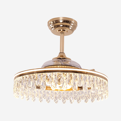 60cm Moderne Gouden Crystal Plafondventilator met Licht - Stijlvolle Plafondlamp