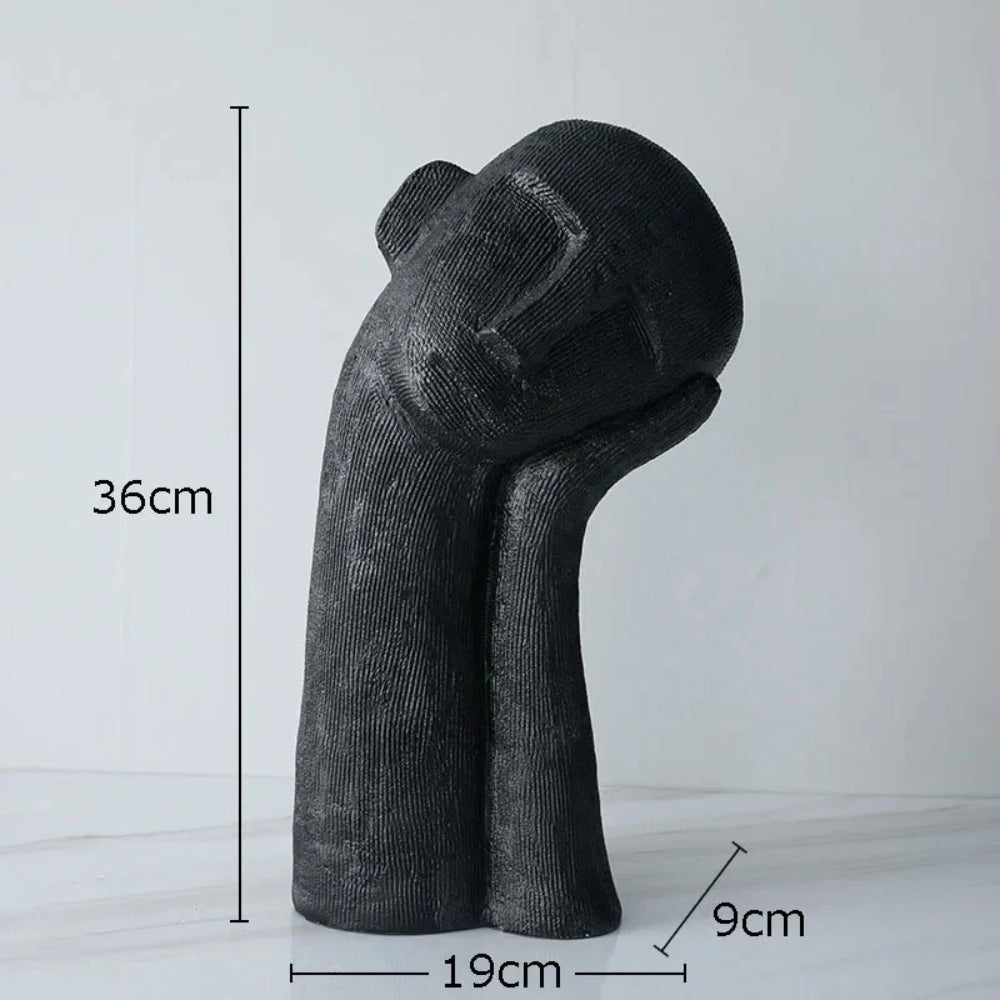 Asymmetrical Resin Art Figurine - Unique Home Decor Sculpture