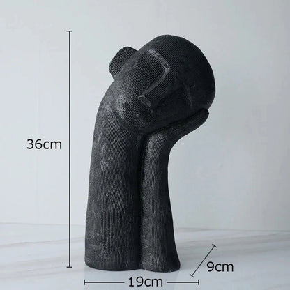 Asymmetrical Resin Art Figurine - Unique Home Decor Sculpture