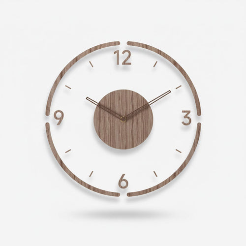 Holz Wanduhr - Design minimaliste - Lautloses Uhrwerk