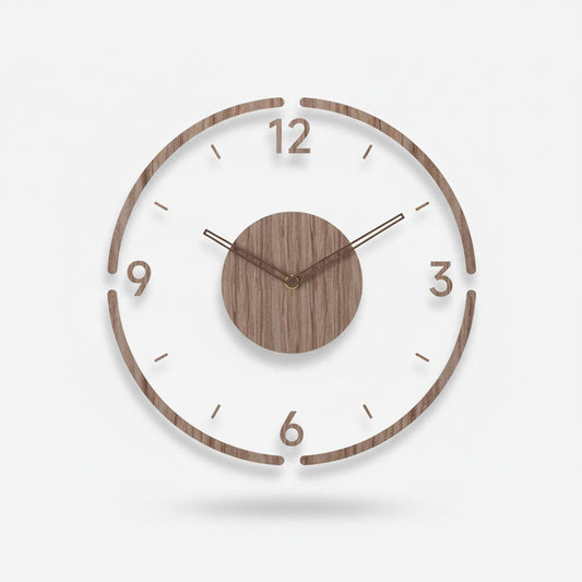 Holz Wanduhr - Design minimaliste - Lautloses Uhrwerk