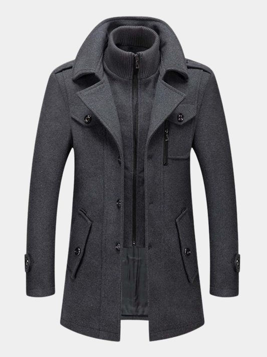 Wollmantel - Herren Mid-Length Reißverschluss-Wolljacke für den Winter