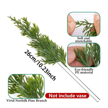 Branches de pin artificielles réalistes avec baies rouges pour la décoration des fêtes