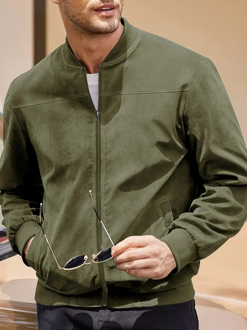 Solorfit | Veste zippée rétro légère pour hommes – Gros vêtements, vêtements de baseball, lave-linge, style léger 