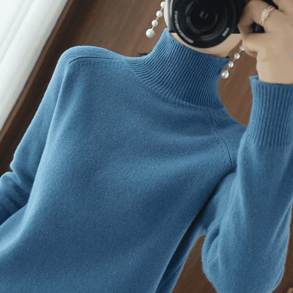 Dames Roll Neck Trui – Warme Chunky Brei pour l'hiver