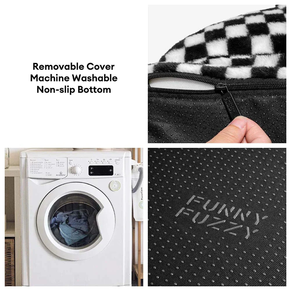 Thick & Fluffy Orthopaedic Washable Dog Sofa Bed - Chequerboard Design