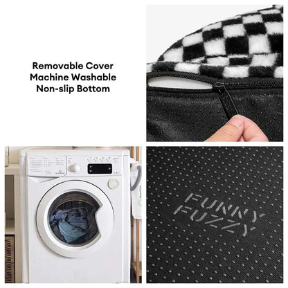 Thick & Fluffy Orthopaedic Washable Dog Sofa Bed - Chequerboard Design