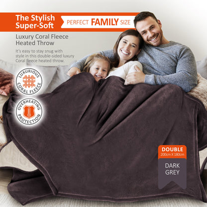 Couverture chauffante électrique avec télécommande numérique, minuterie, 9 niveaux de chaleur, arrêt automatique, 120 W