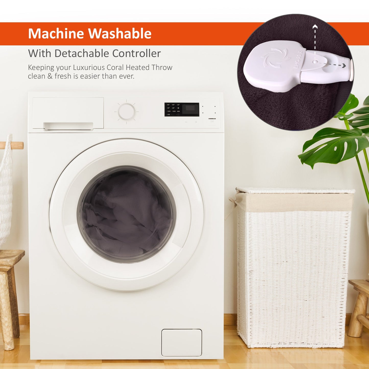 Couverture chauffante électrique avec télécommande numérique, minuterie, 9 niveaux de chaleur, arrêt automatique, 120 W