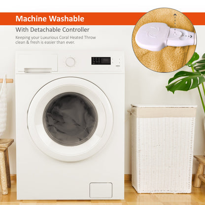 Couverture chauffante électrique avec minuterie, 9 niveaux de chaleur, arrêt automatique