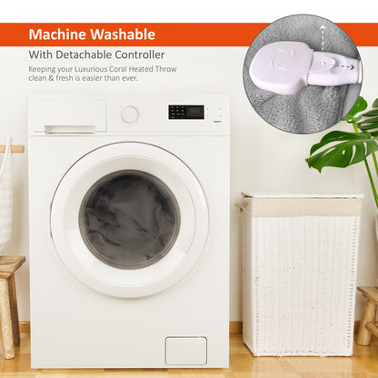 Couverture chauffante électrique avec télécommande numérique, minuterie, 9 niveaux de chaleur, arrêt automatique, 120 W