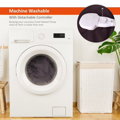 Couverture chauffante électrique avec télécommande numérique, minuterie, 9 niveaux de chaleur, arrêt automatique, 120 W