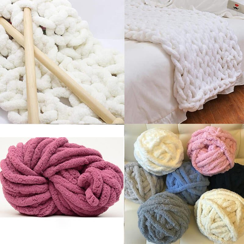 250g Thick Chunky Chenille Yarn for Knitting & Crochet Blankets