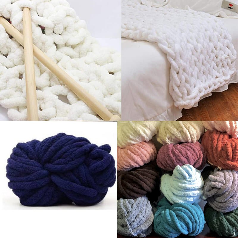 250g Thick Chunky Chenille Yarn for Knitting & Crochet Blankets