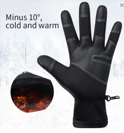 Gants chauffants et imperméables pour hommes – Gants thermiques d'hiver avec grip tactile pour activités extérieures par temps froid