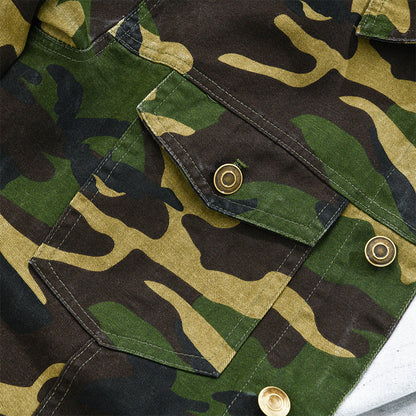 Veste réversible homme en toile camouflage rétro