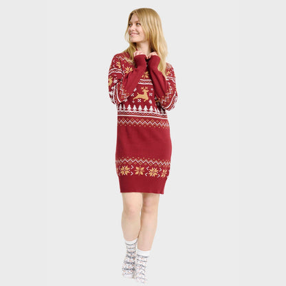 Rollkragen Weihnachtskleid – Dames