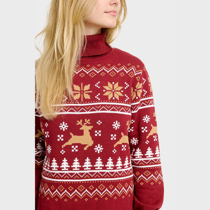 Rollkragen Weihnachtskleid – Dames