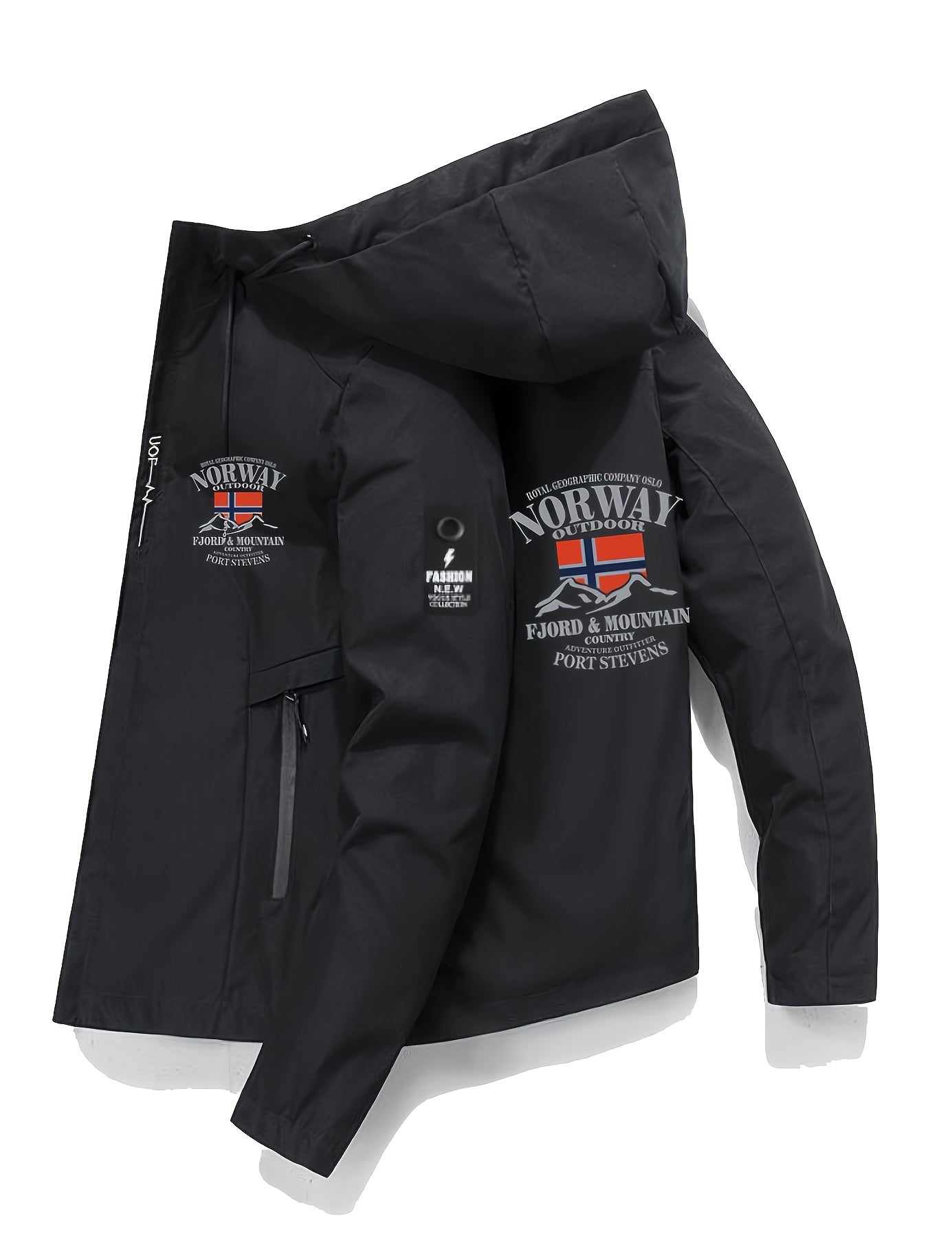 Veste à capuche drapeau norvégien pour hommes – Lässige Frühling &amp; Herbst Oberbekleidung
