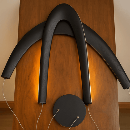 U-Shaped Wooden LED Pendant Light for Modern Home Lighting and Decor