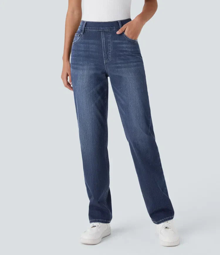 ElsaShape Jeans haute taille avec pantalons droits et pantalons – Look confortable